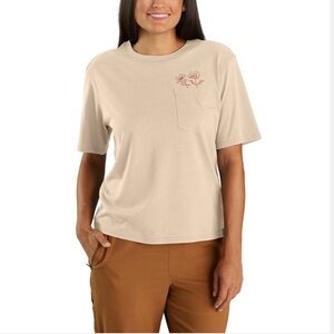 Carhartt Women's Loose Fit Lightweight Short Sleeve Flower Pocket T-Shirt